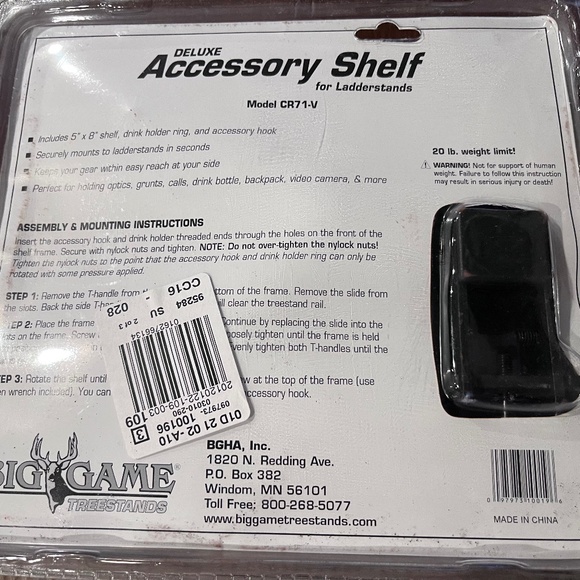 Big Game Tree Stand Accessory Shelf - Picture 2 of 2
